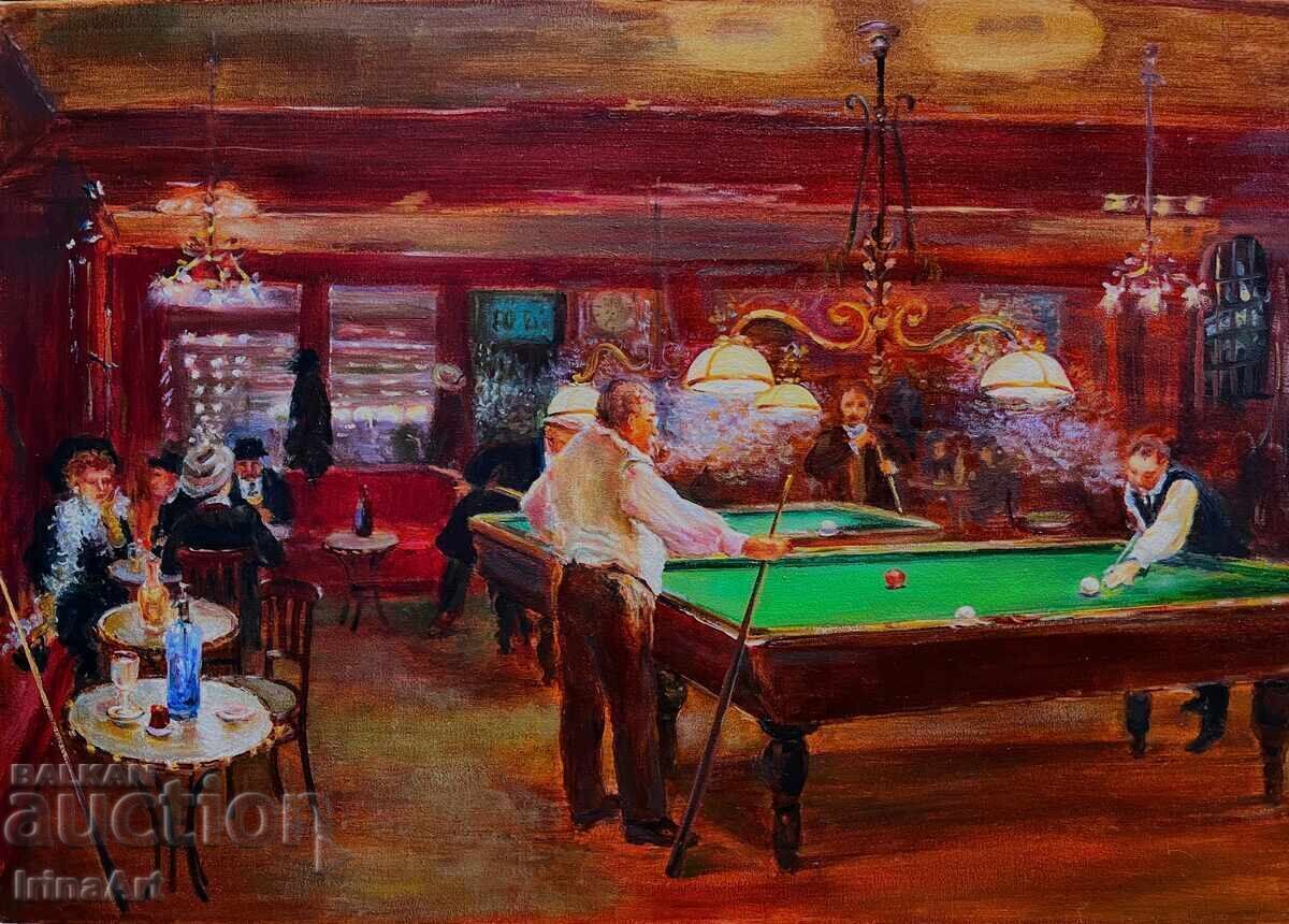 Le Billiard - И. Водяна. Масло, платно, 70х50 см