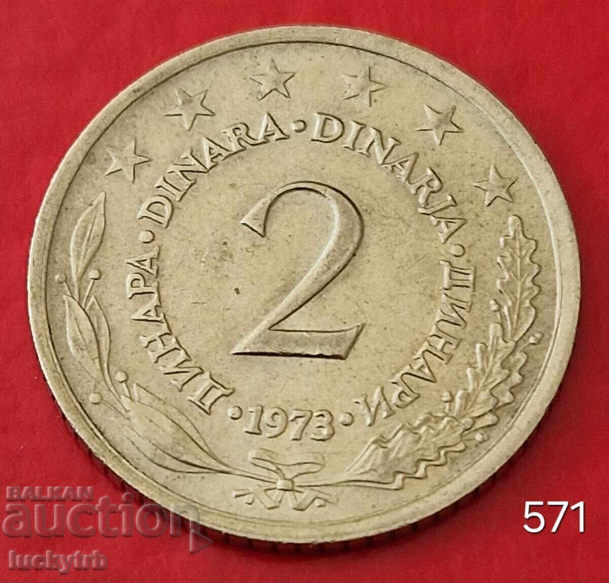 2 Dinars 1973 - Yugoslavia