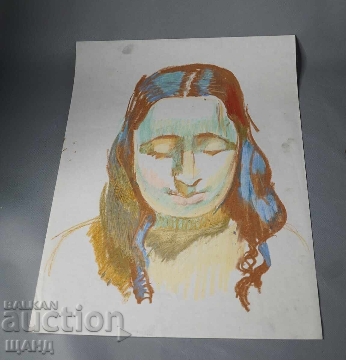 Old Master Drawing painting portrait woman