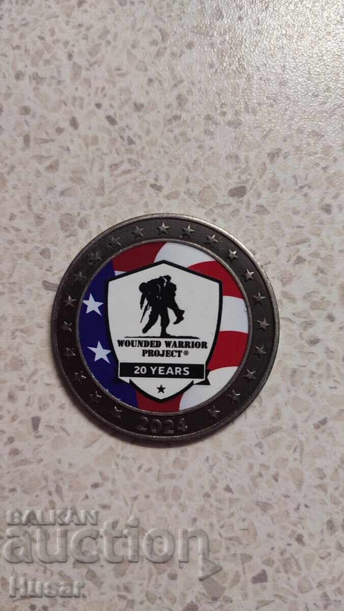 SUA America placă militară monedă, email cu preț € 15.33 | 29.98 BGN