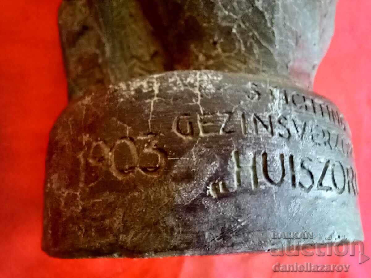 Livrarea Veche Sculptură de Bronz de Autor, Statuetă, Marcată