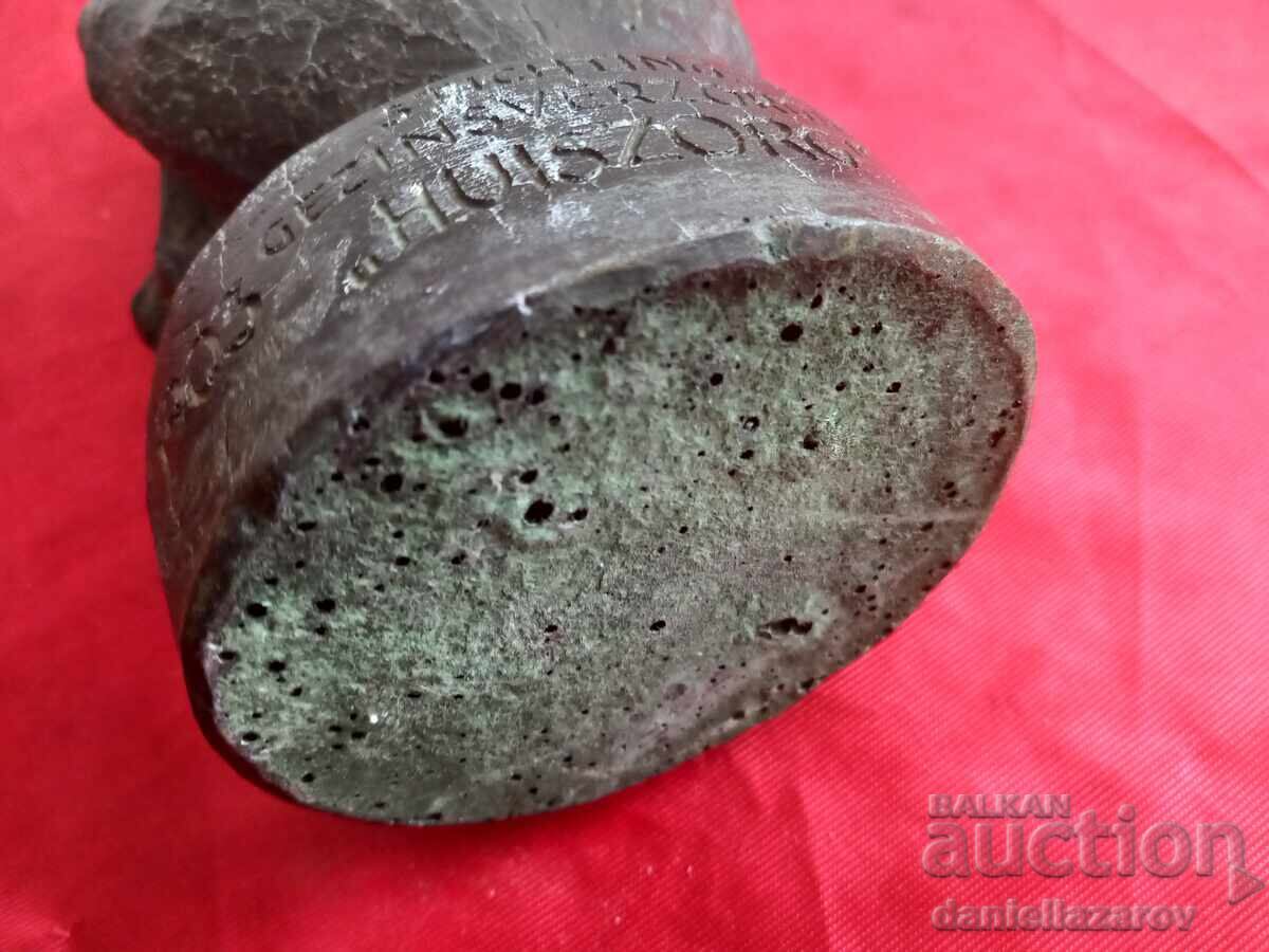 Veche Sculptură de Bronz de Autor, Statuetă, Marcată - 5