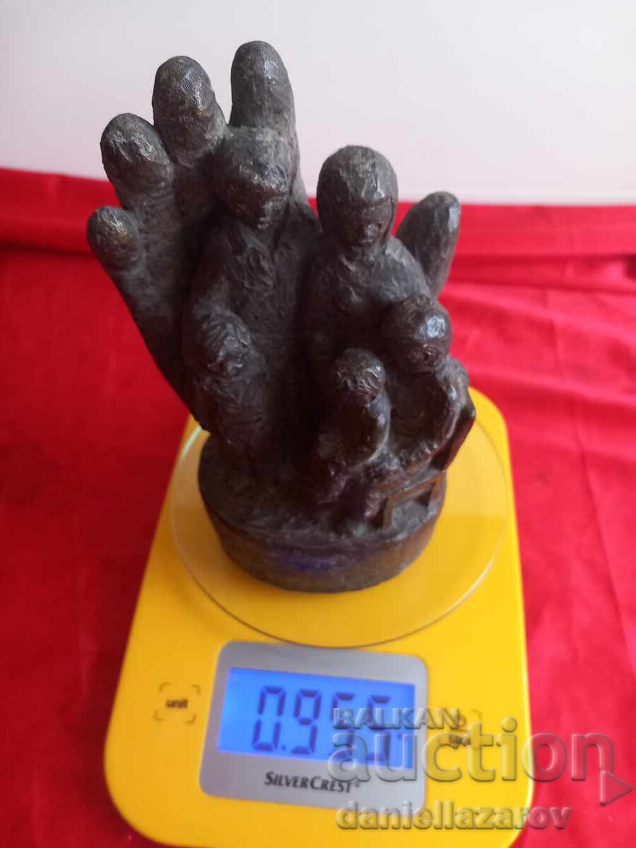 Veche Sculptură de Bronz de Autor, Statuetă, Marcată - 7