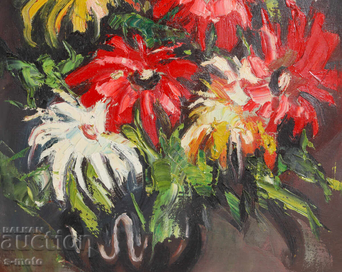 Oil painting still life with flowers - 5