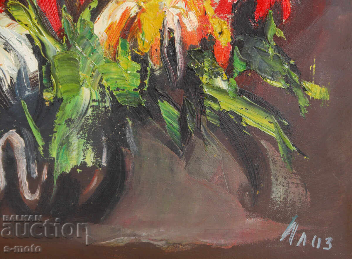 Oil painting still life with flowers - 6