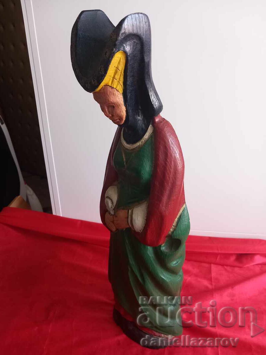 Голяма Дървена Статуя, Фигура МОНАХИНЯ ,Средновековна Дама - 5