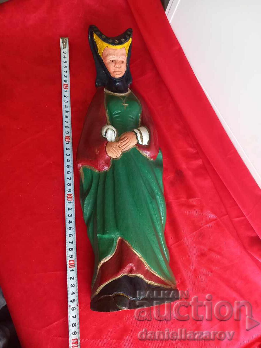 Голяма Дървена Статуя, Фигура МОНАХИНЯ ,Средновековна Дама - 7