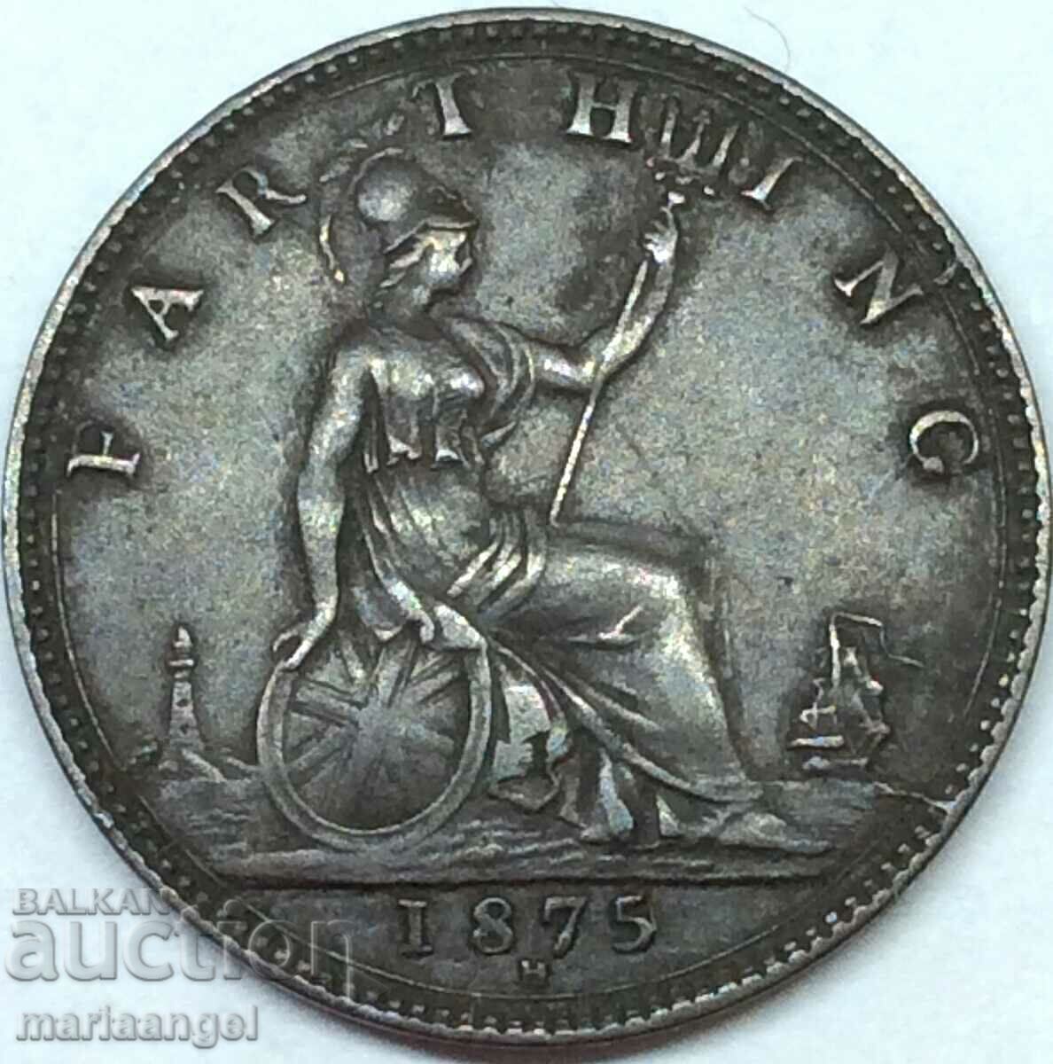 Marea Britanie 1 Farthing 1875 Victoria bronz cu preț € 23.00 | 44.98 BGN