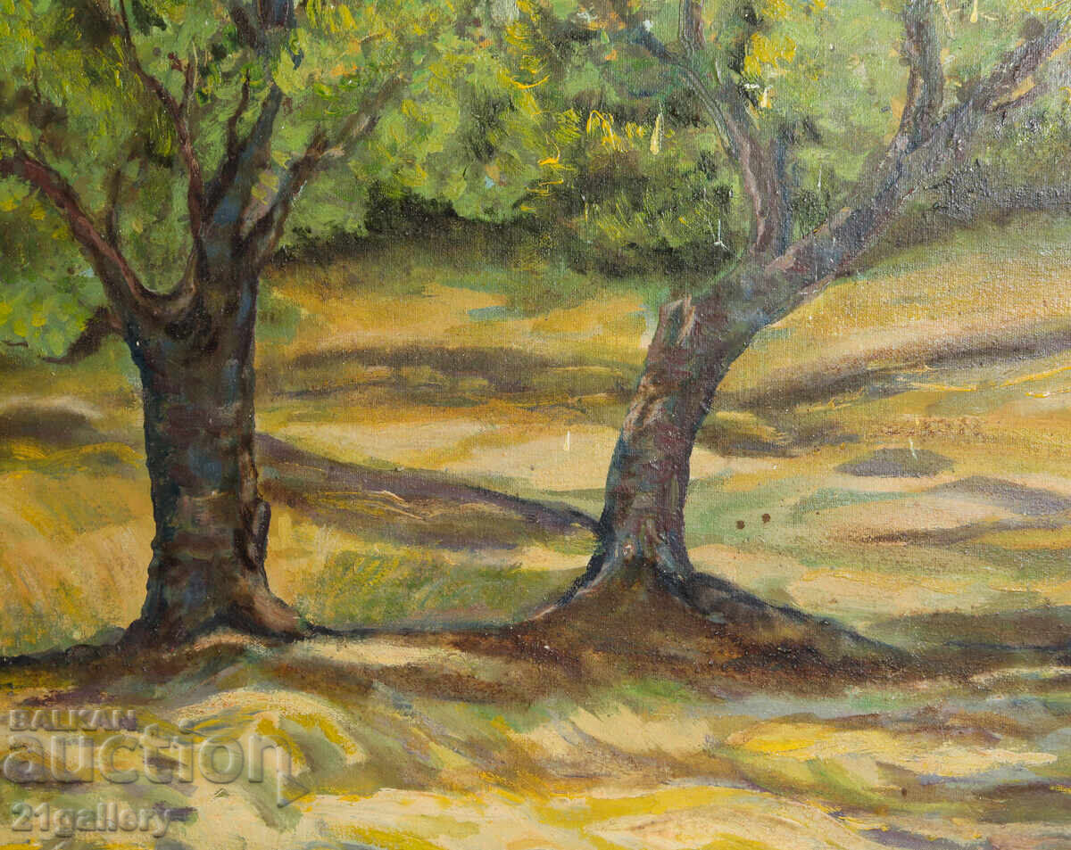 Delivery of Oil painting forest landscape 1980 Delivery of Oil painting forest landscape 1980