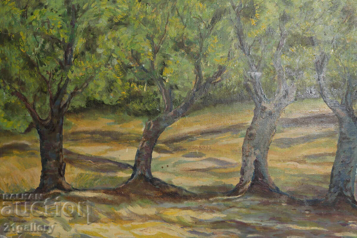 Oil painting forest landscape 1980 Oil painting forest landscape 1980