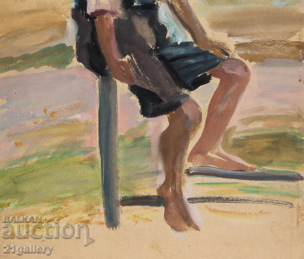 Old painting, tempera, portrait of a boy - 6