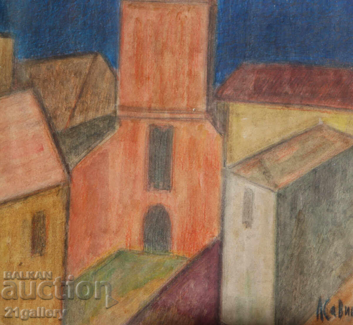 Lubomir Savinov (1941-) Αστικό τοπίο - ακουαρέλα - 6 Lubomir Savinov (1941-) Αστικό τοπίο - ακουαρέλα - 6