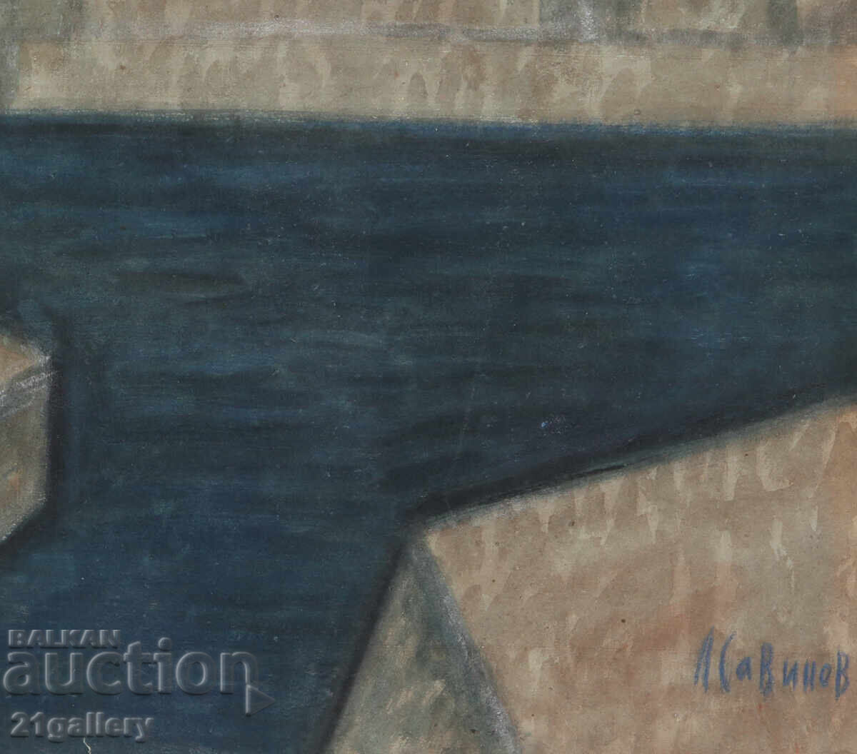 Lubomir Savinov (1941-) Peisaj urban - acuarelă - 5