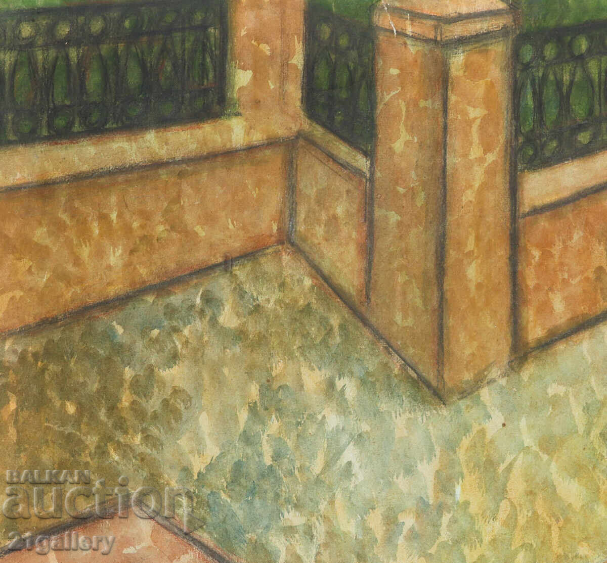 Lubomir Savinov (1941-) Peisaj urban - acuarelă - 5 Lubomir Savinov (1941-) Peisaj urban - acuarelă - 5