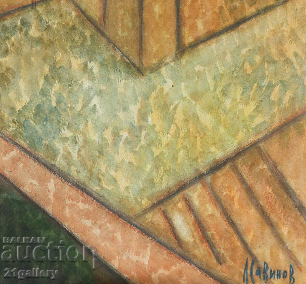 Lubomir Savinov (1941-) Peisaj urban - acuarelă - 6 Lubomir Savinov (1941-) Peisaj urban - acuarelă - 6