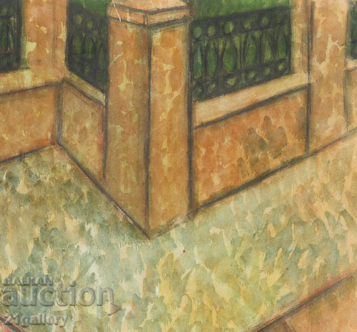 Lubomir Savinov (1941-) Peisaj urban - acuarelă - 7 Lubomir Savinov (1941-) Peisaj urban - acuarelă - 7