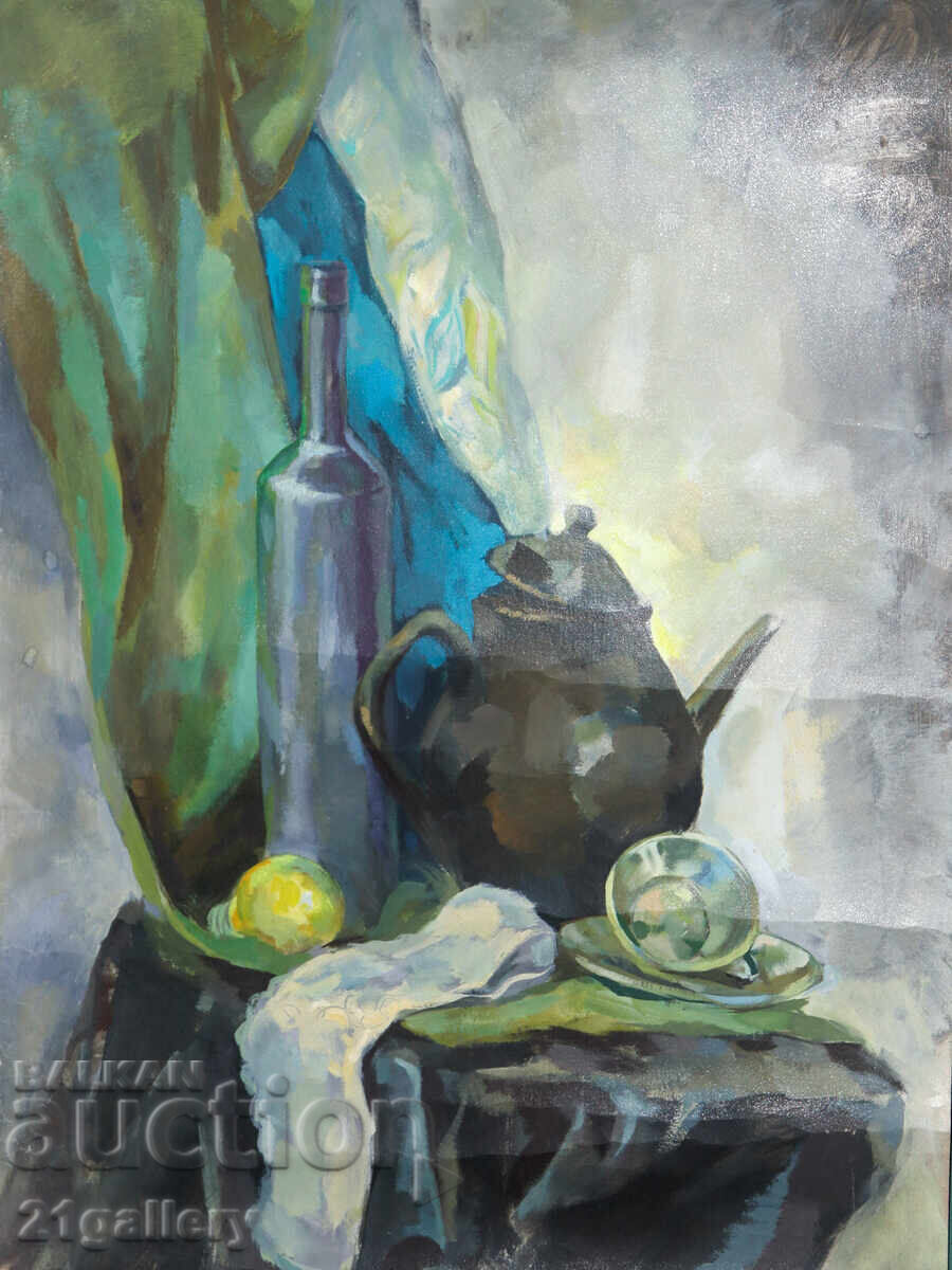 Tablou în ulei natură statică cu ceainic Tablou în ulei natură statică cu ceainic