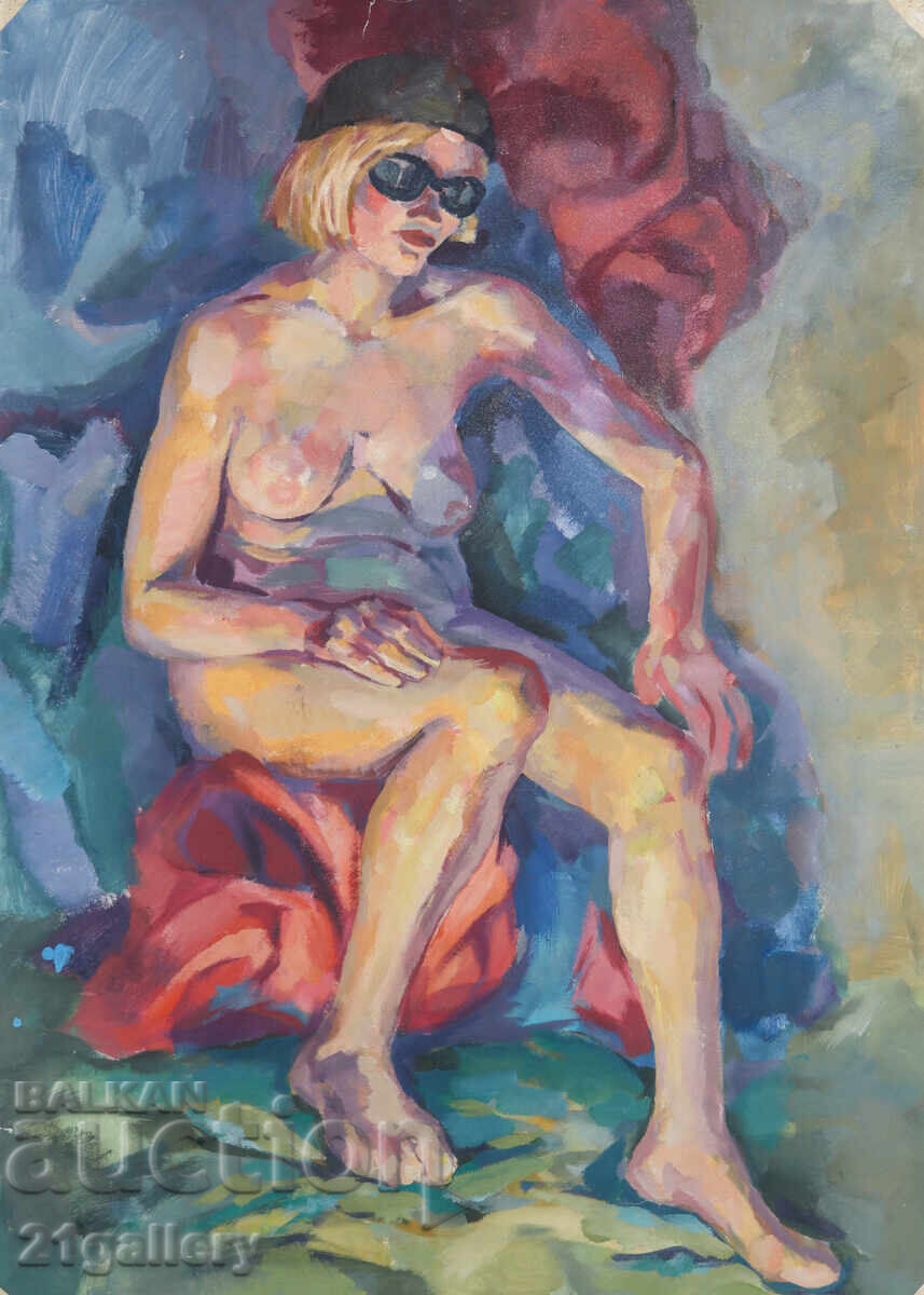 Auction Oil painting abstract composition nude body Auction Oil painting abstract composition nude body