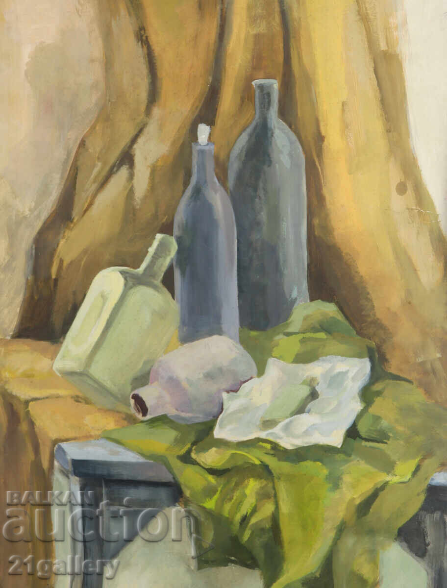 Painting tempera paint still life with bottles with price € 204.52 | 400.01 BGN