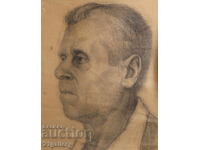 Lyubomir Staĭkov, παλιά μολυβένια σχέδιο πορτρέτο κοριτσιού