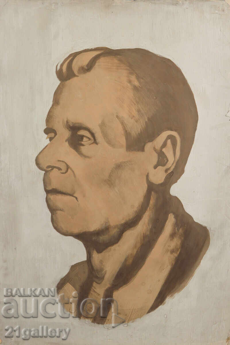 Lyubomir Staykov, old painting portrait of a man with price 400.00 BGN | € 204.52
