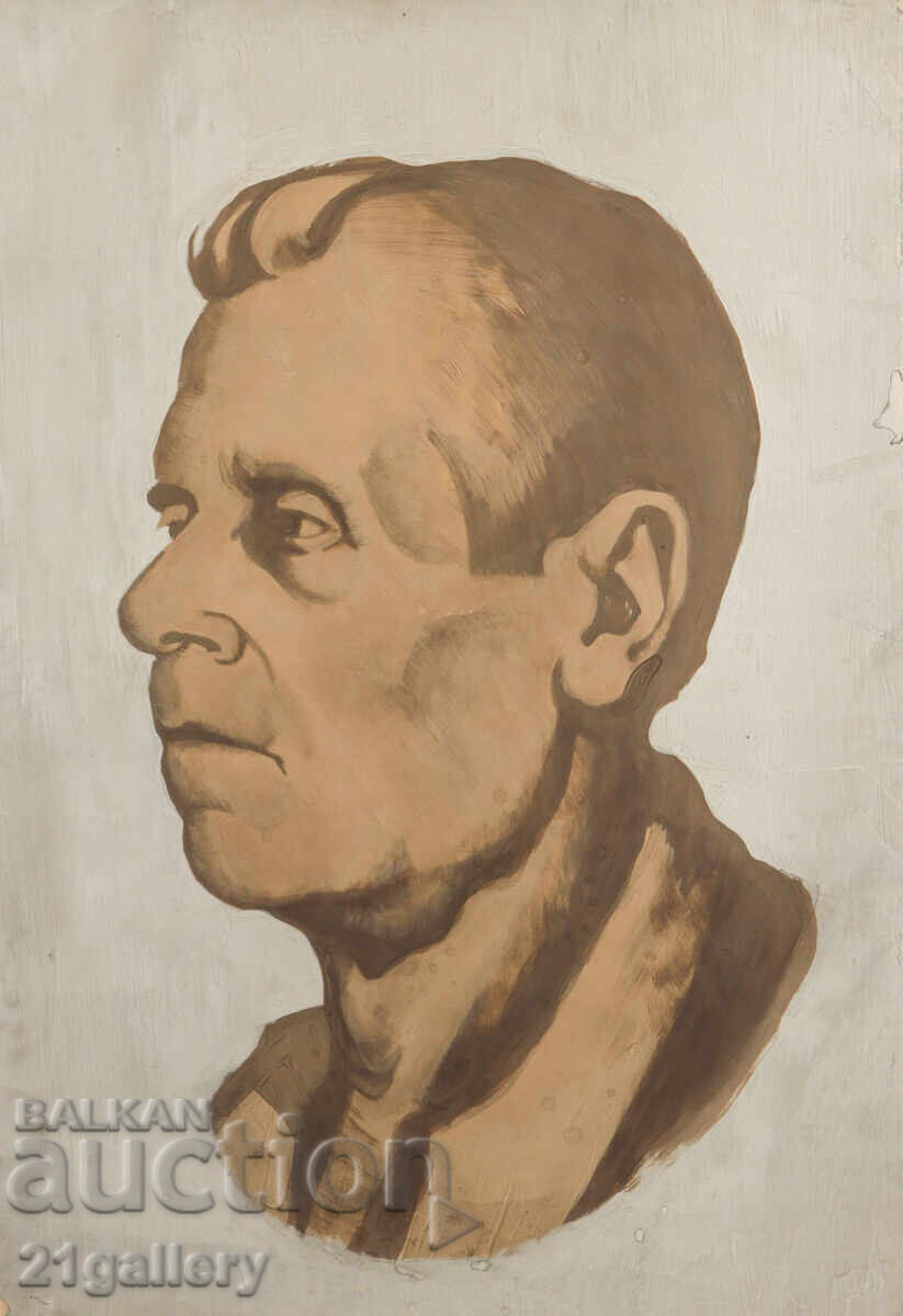 Lyubomir Staykov, old painting portrait of a man