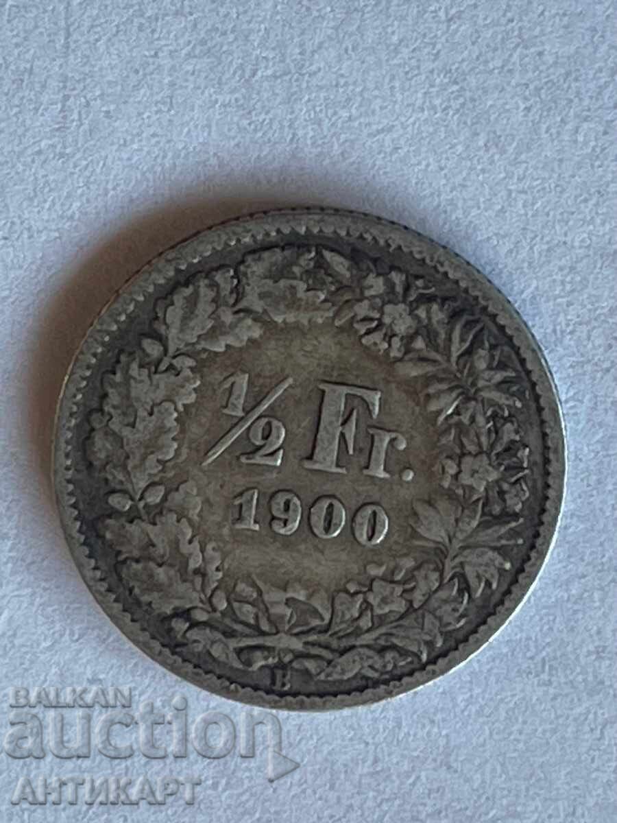 #2 Switzerland Rare Silver Coin 1/2 Franc 1900