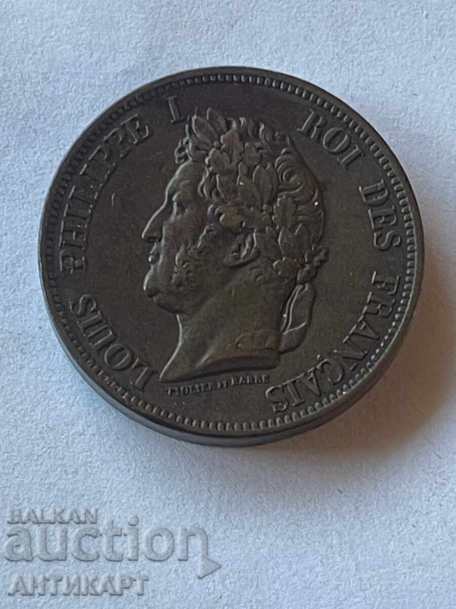 Licitație Franța colonii monedă rară 10 centime bronz 1843