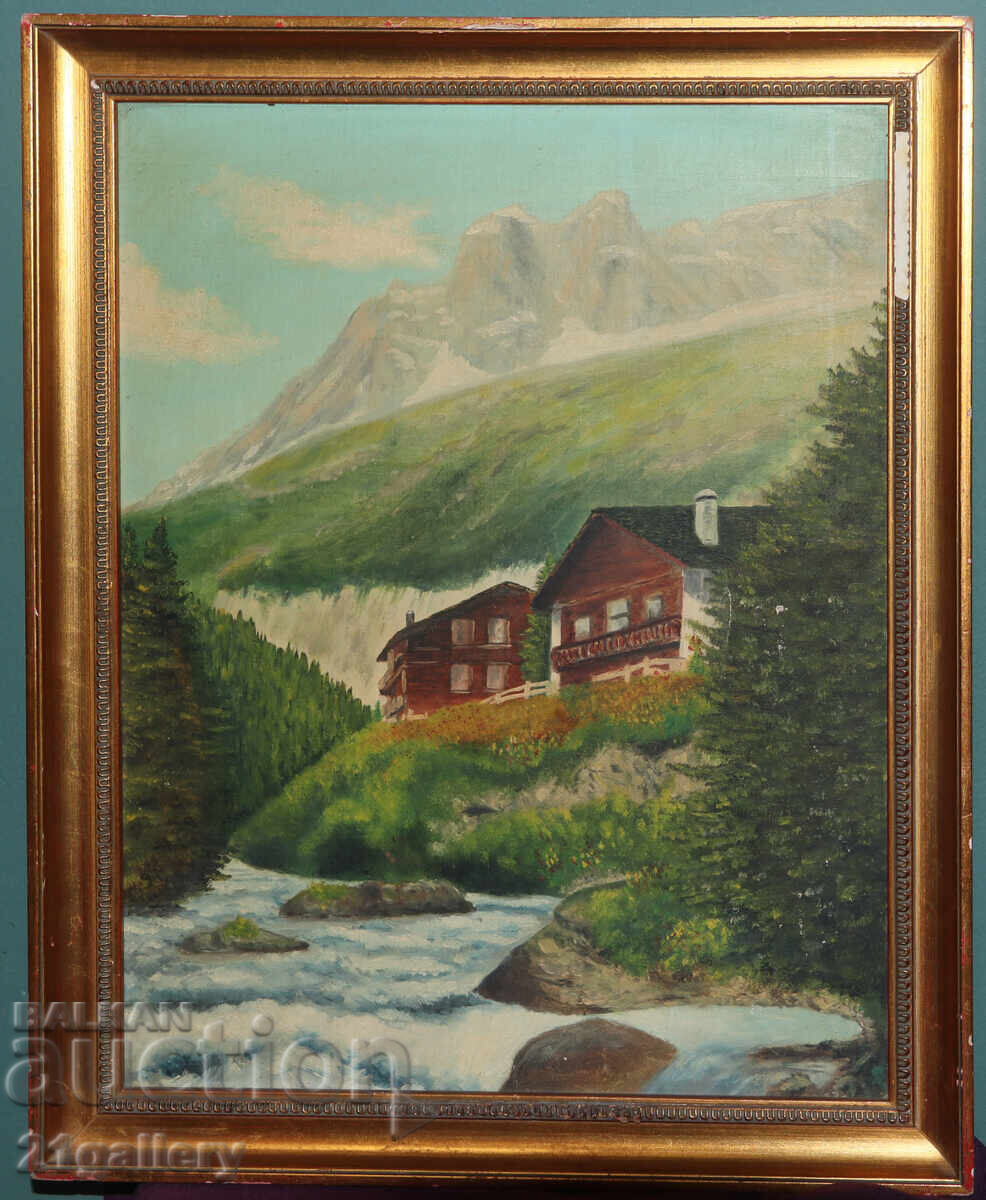 Παλιός ελαιογραφία ορεινού τοπίου με τιμή € 168.73 | 330.01 BGN Παλιός ελαιογραφία ορεινού τοπίου με τιμή € 168.73 | 330.01 BGN