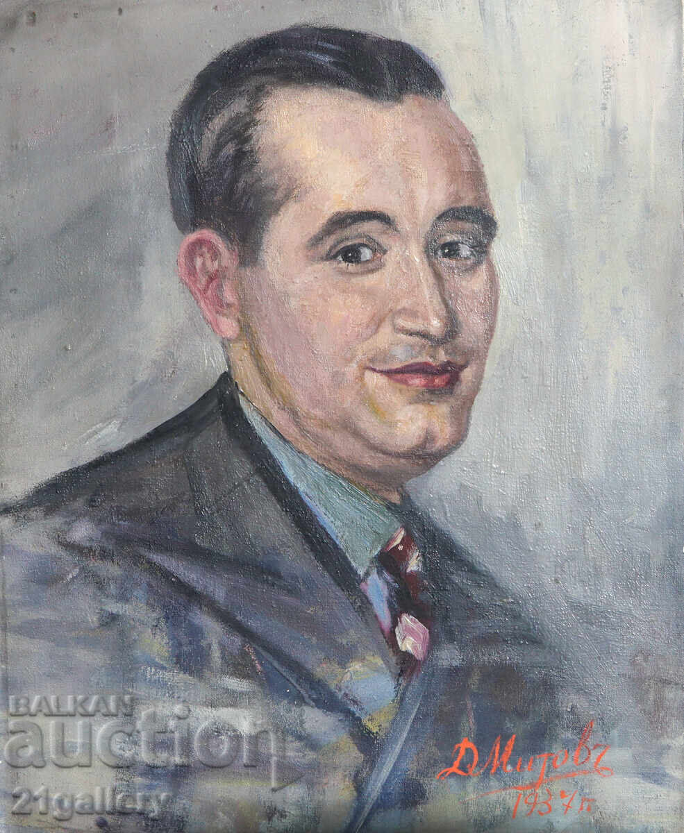 D. Mitov oil painting portrait 1937 D. Mitov oil painting portrait 1937