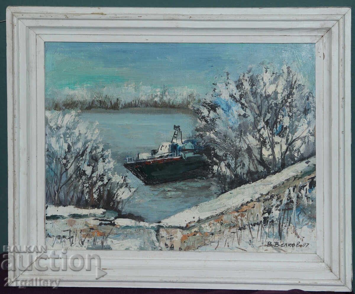 Vasil Velkov (1965 - ) oil paints Danube landscape with price € 204.52 | 400.01 BGN Vasil Velkov (1965 - ) oil paints Danube landscape with price € 204.52 | 400.01 BGN
