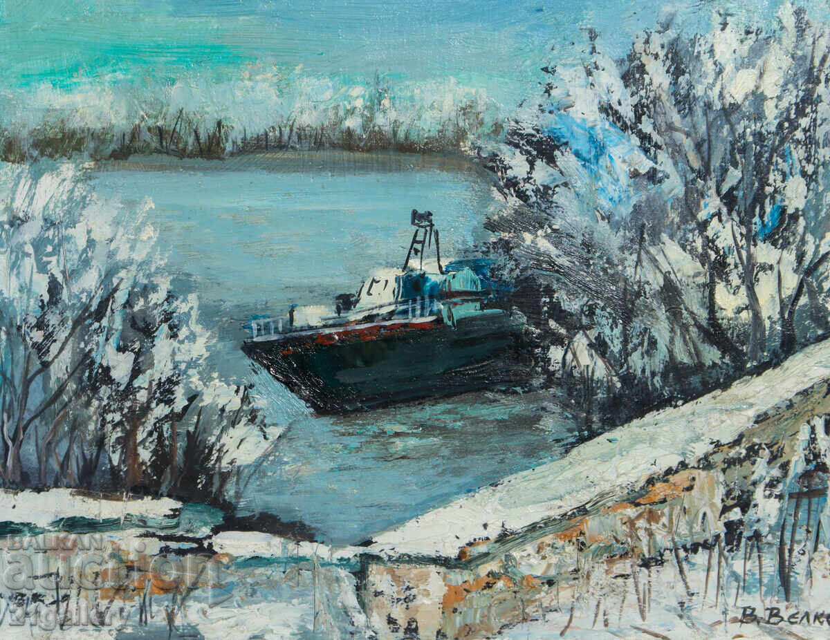Vasil Velkov (1965 - ) oil paints Danube landscape - 5 Vasil Velkov (1965 - ) oil paints Danube landscape - 5
