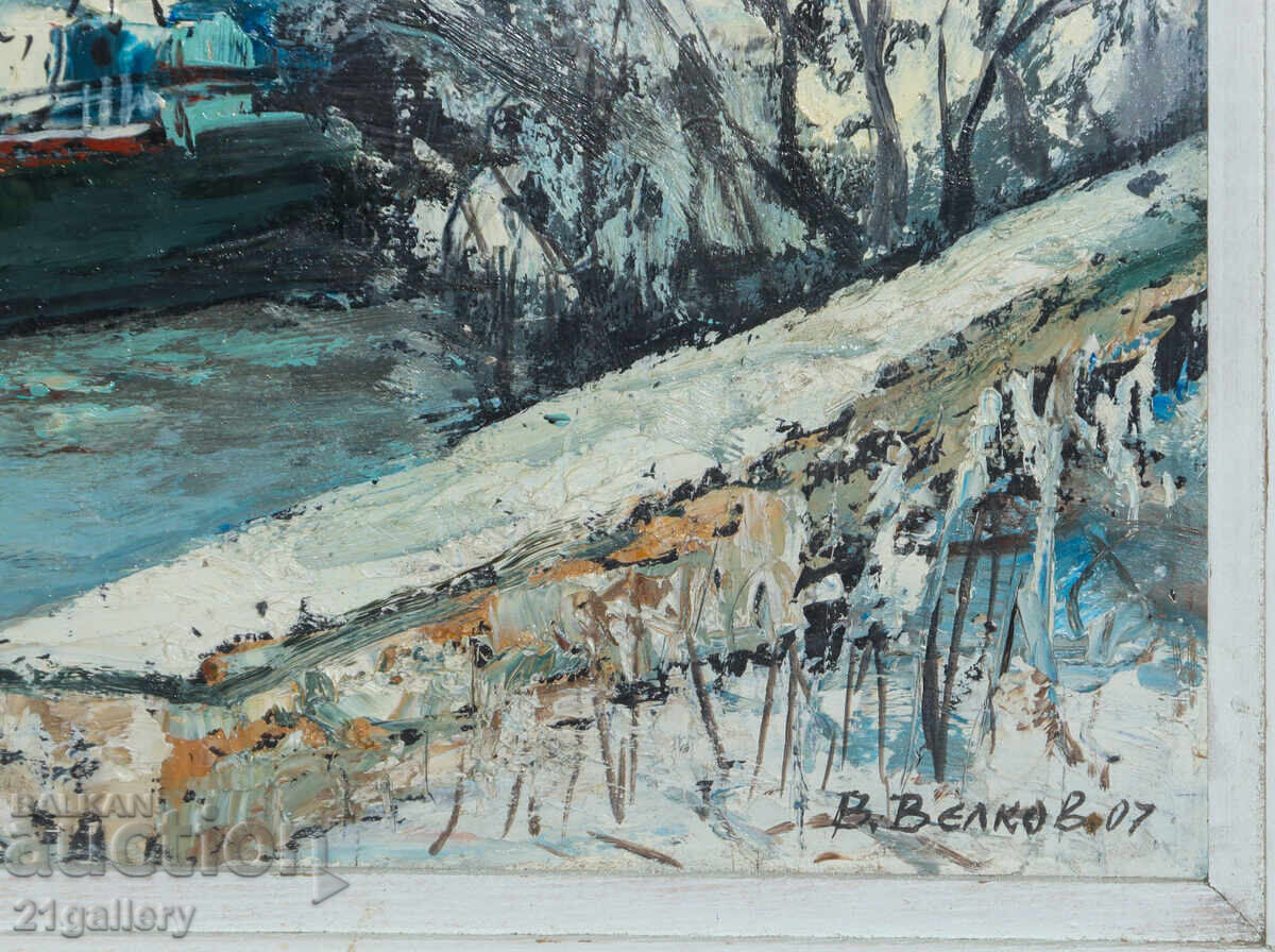 Vasil Velkov (1965 - ) oil paints Danube landscape - 6 Vasil Velkov (1965 - ) oil paints Danube landscape - 6