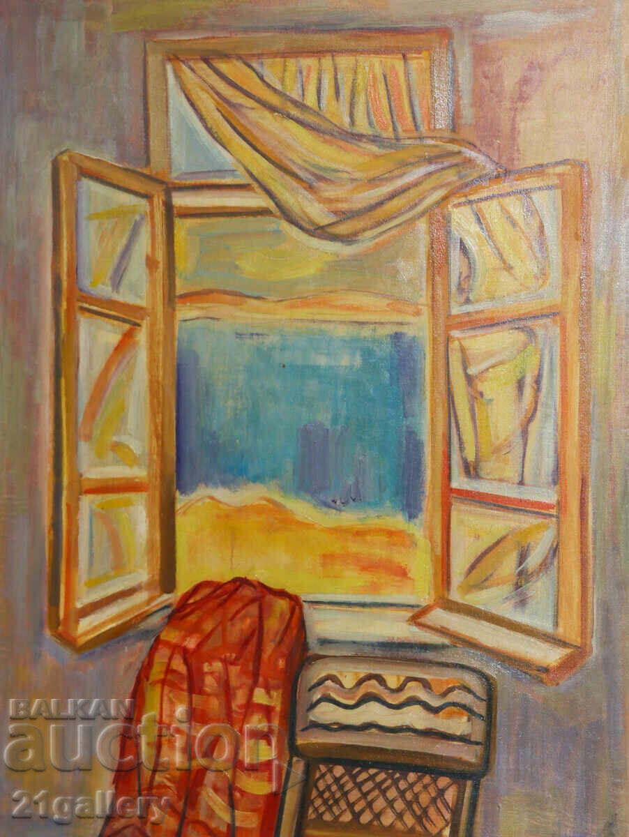 Проф. Стоян Домусчиев (1935-2021) интериор / маслени бои с цена € 357.90 | 699.99 лв.