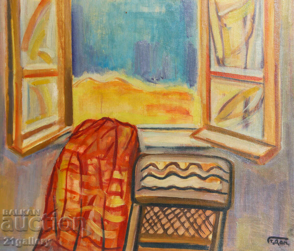 Проф. Стоян Домусчиев (1935-2021) интериор / маслени бои - 6