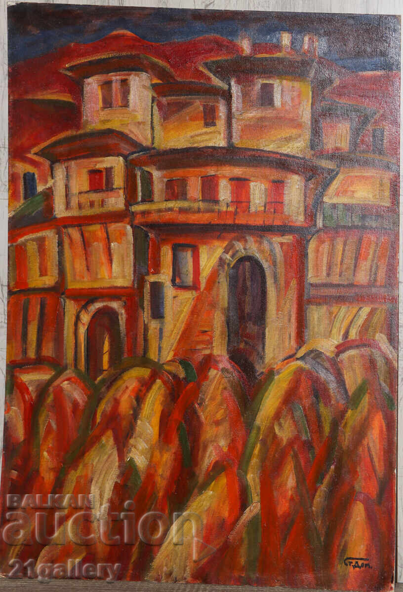 Prof. Stoyan Domuschiev (1935-2021) landscape / oil paints with price 700.00 BGN | € 357.90