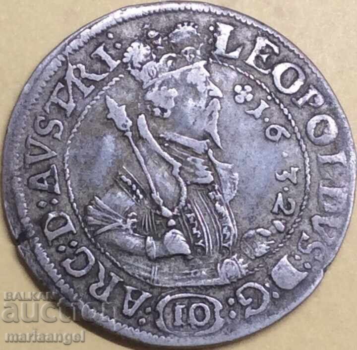 10 kreĭtsari 1632 Austria Tirol Leopold argint 10 kreĭtsari 1632 Austria Tirol Leopold argint