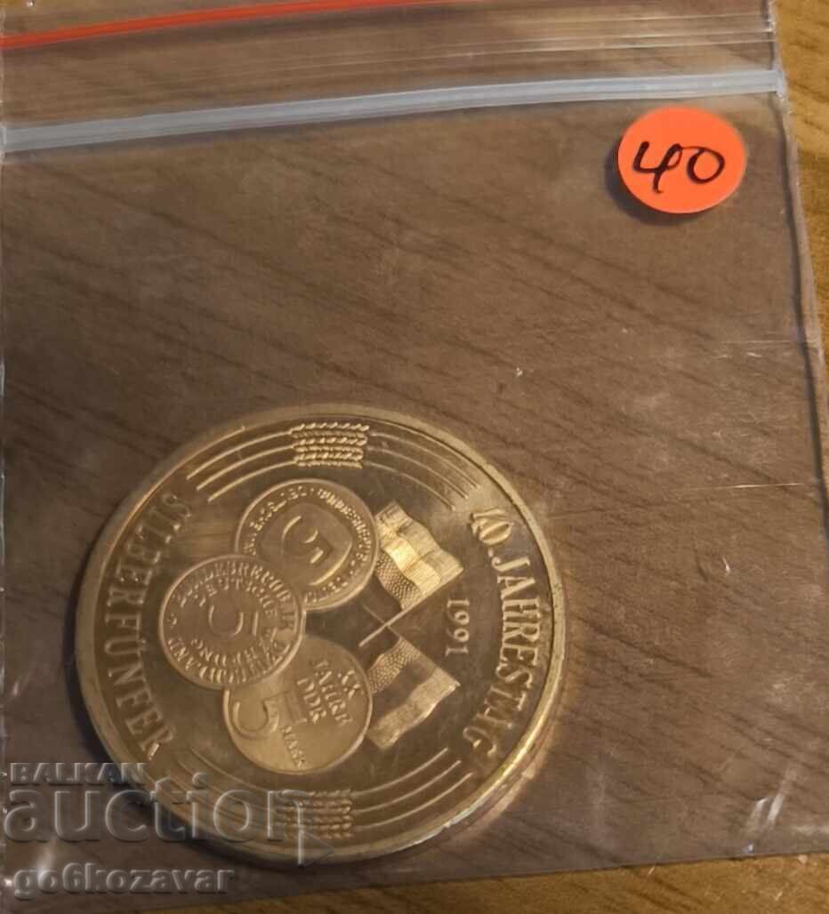 Аукцион Медал - 40 години 5 сребърни марки ! Аукцион Медал - 40 години 5 сребърни марки !