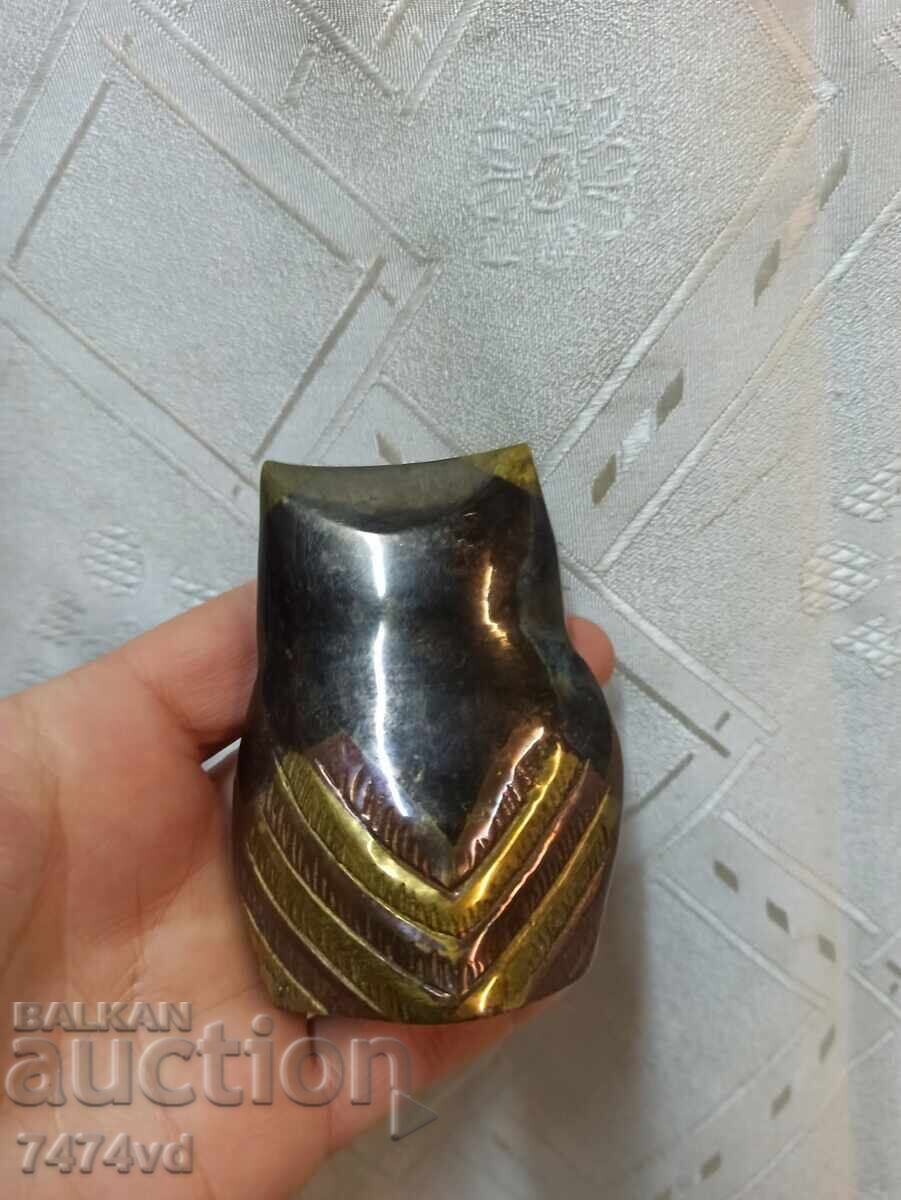 Bronze owl figure, engraved colorful elements on the sides with price € 35.79 | 70.00 BGN
