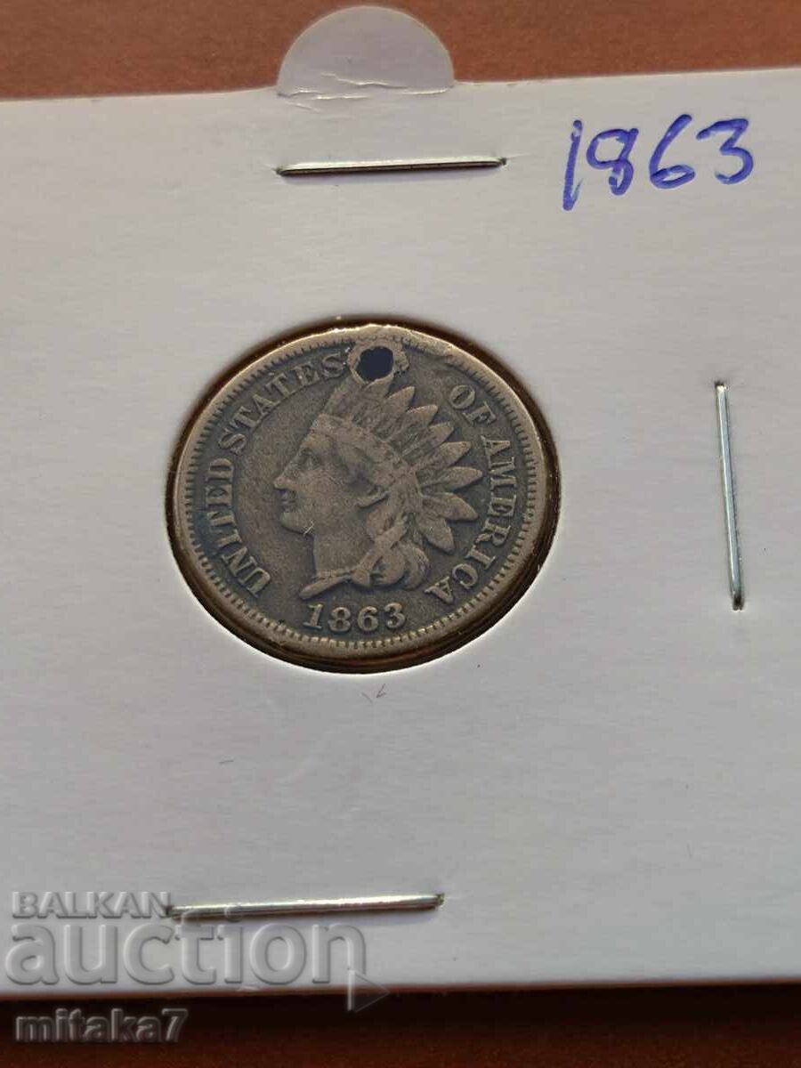 1 cent 1863, SUA
