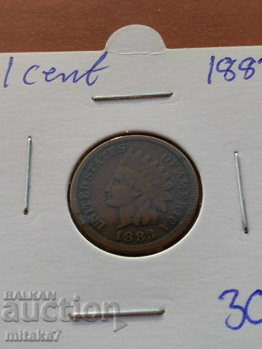 1 цент 1883 година, САЩ с цена € 6.14 | 12.01 лв.