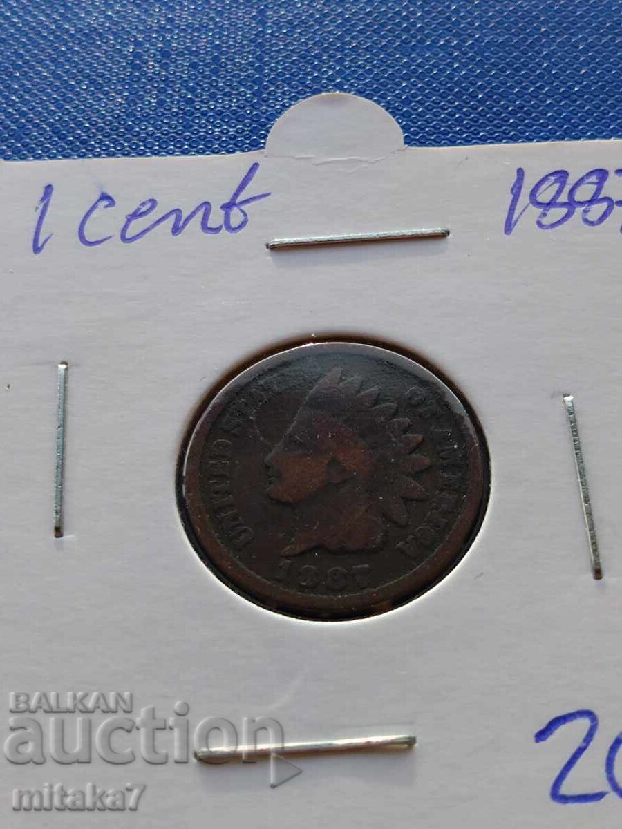 1 λεπτό 1887, ΗΠΑ με τιμή € 6.14 | 12.01 BGN
