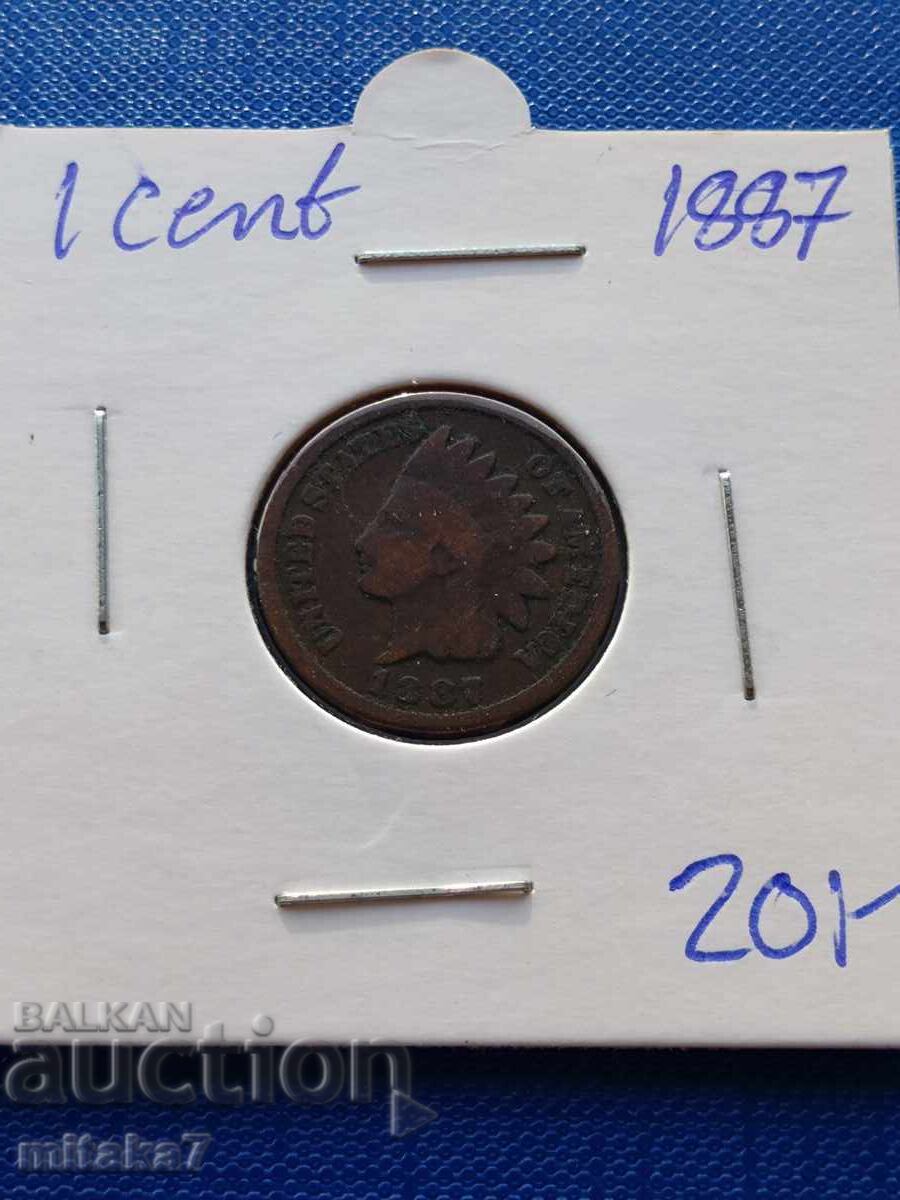 1 cent 1887, SUA 1 cent 1887, SUA
