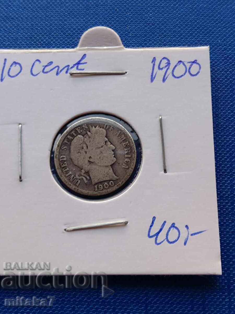 1 дайм 1900 година, САЩ с цена € 10.74 | 21.01 лв.