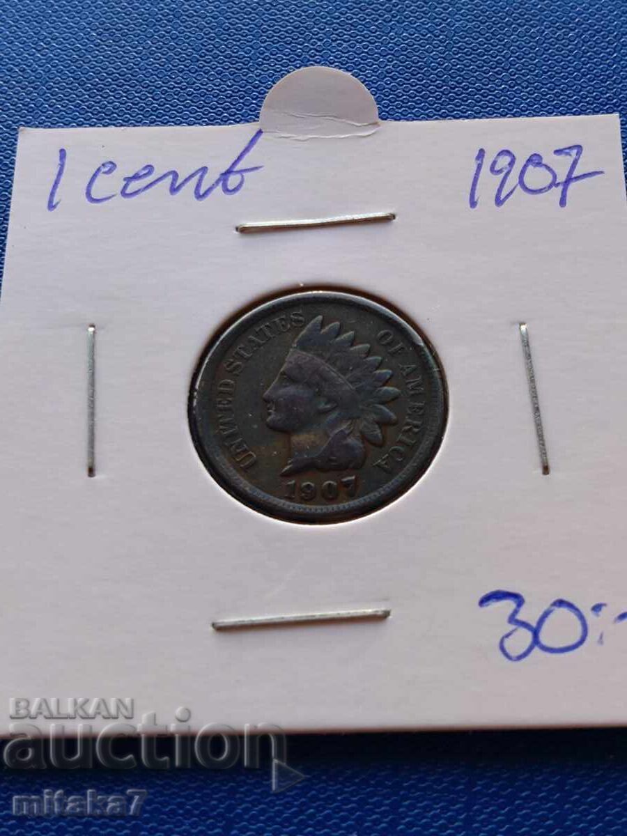 1 cent 1907, SUA