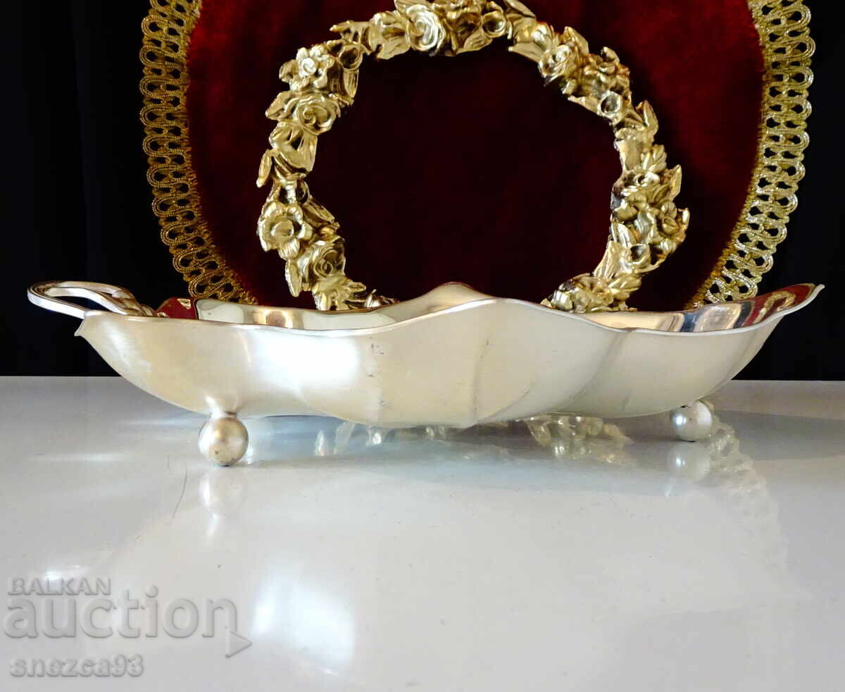 Посребрена фруктиера Лозов лист WMF. - 5