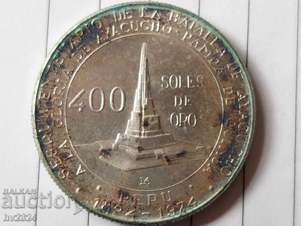 Peru 400 noi soli, 1976 - Bătălia de la Ayacucho cu preț € 65.00 | 127.13 BGN