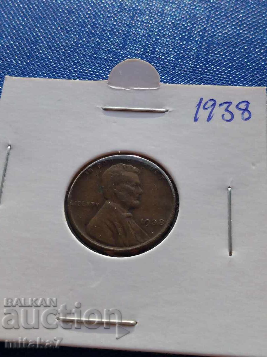 1 σεντ 1938, ΗΠΑ 1 σεντ 1938, ΗΠΑ