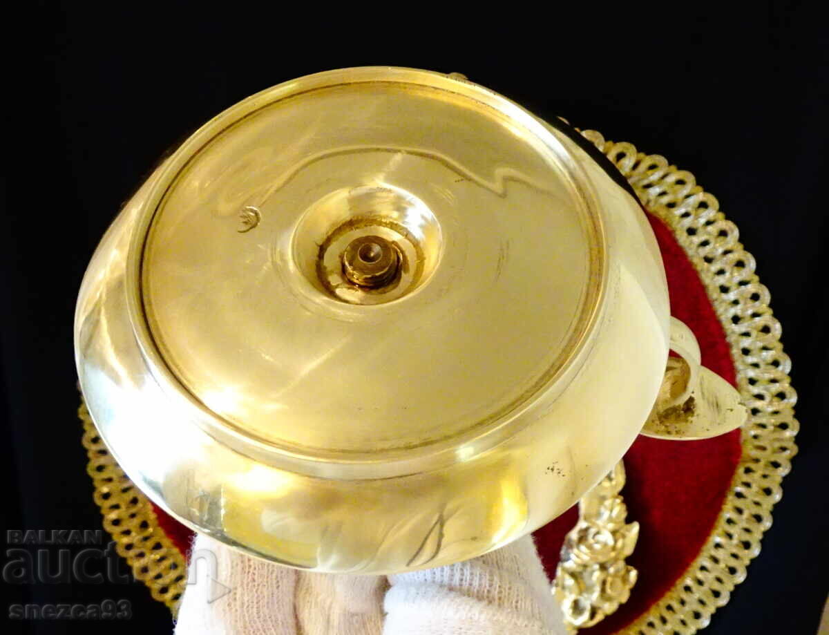 Викториански бронзов свещник с дръжка. - 5 Викториански бронзов свещник с дръжка. - 5