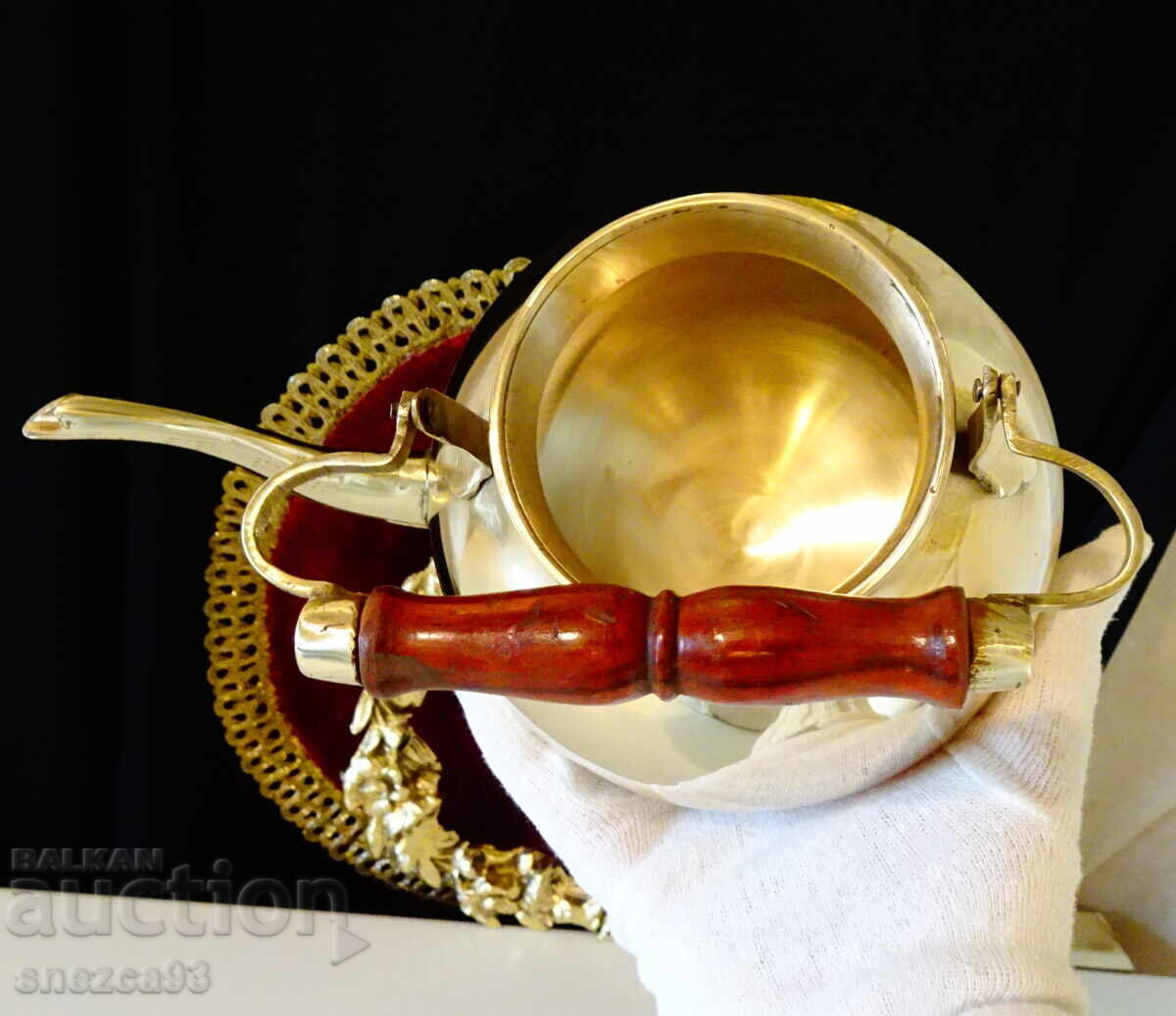 Auction  Victorian bronze teapot, jug